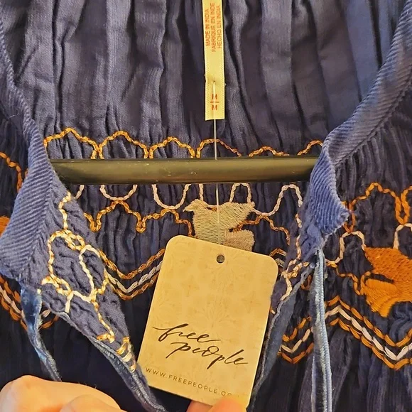 NWT! Free People Terra Smocked Maxi Skirt Set (M), Blue, Corduroy - Picture 7 of 16